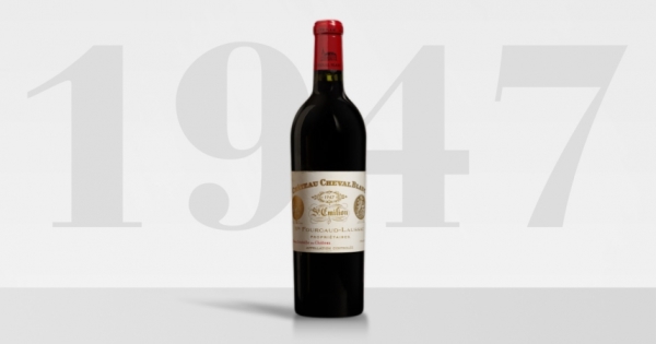 Een 6 liter fles Cheval Blanc 1947 werd in 2010 geveild voor zo'n 223.000 euro (Foto: Cheval Blanc)